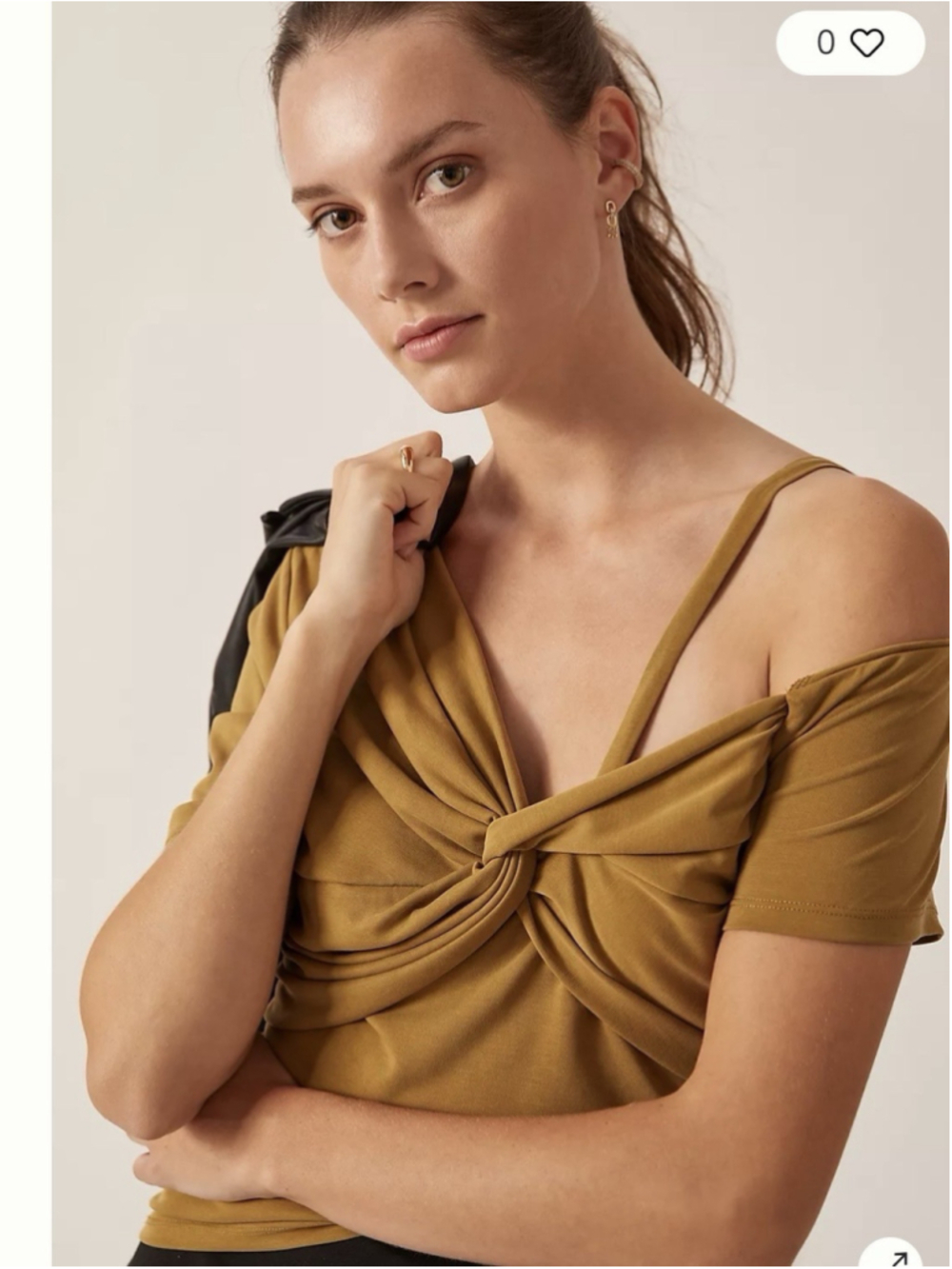 ANTHROPOLOGIE Sundays In Brooklyn ~ Ruched Stretch Too Short size XL Moss